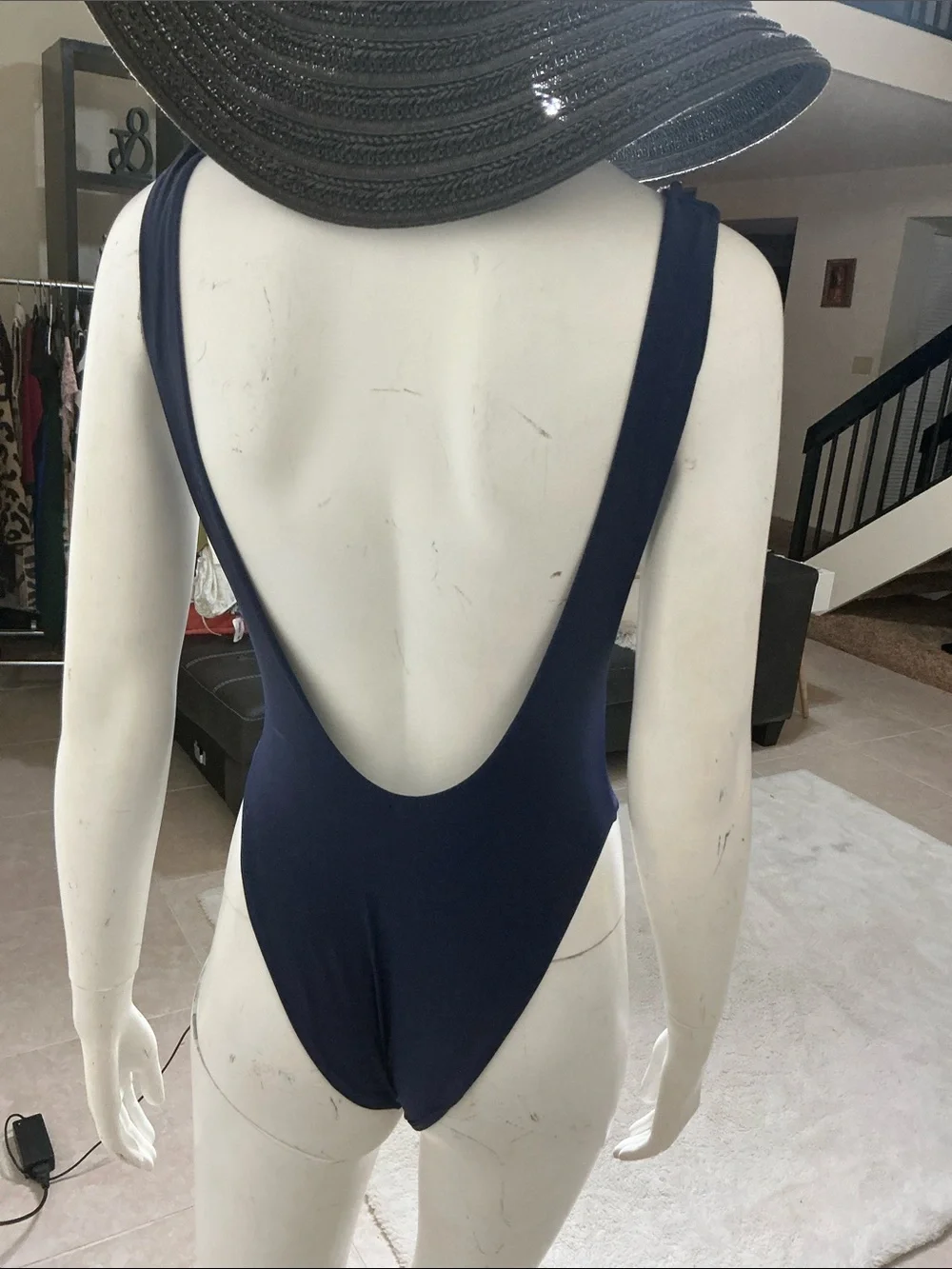 Women’s Navy Scoop-Back One-Piece Swimsuit
